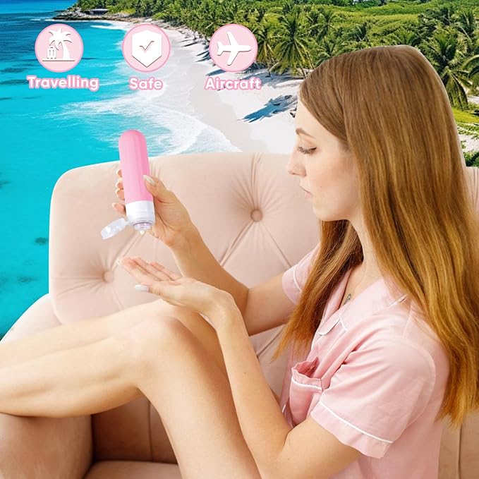 Landisun Travel Size Toiletries Essentials Bottles 18Pack Containers Travel-Essentials Leak Proof (Green)