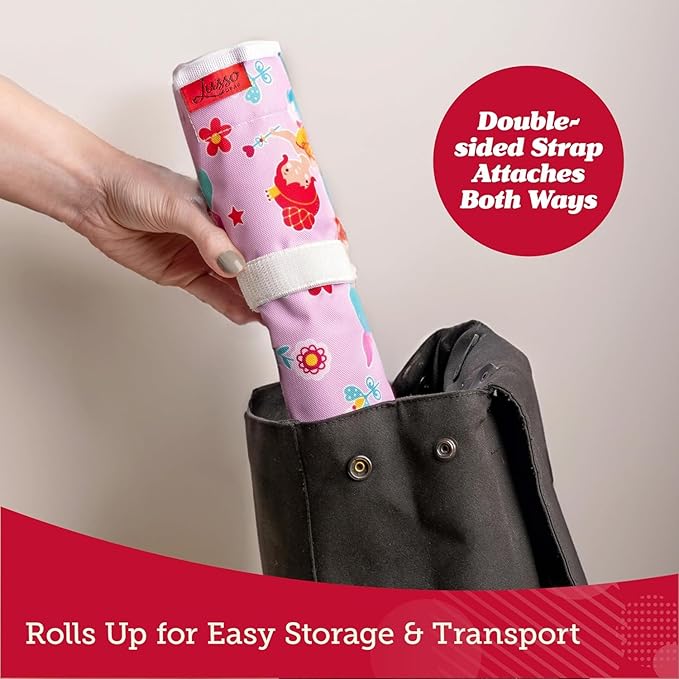 Lusso Gear Airplane Tray Cover - Pockets & Tablet Holder Toddler Travel Essentials - Washable Hygienic Mat Kids Travel Essentials - Activity Mat for Toddler Plane Activities - Mermaids Pattern