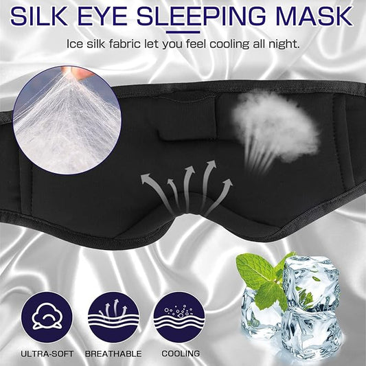LC-dolida Sleep Headphones, Sleep Mask Bluetooth Wireless Music Eye Mask, Sleeping Headphones for Side Sleepers Sleep Mask with Bluetooth Headphones Ultra-Thin Stereo Speakers Perfect for Sleeping