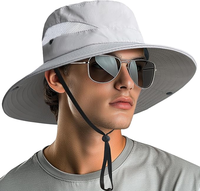 NPQQUAN Sun Hats for Men Women with Neck Flap UPF 50+ UV Protection Wide Brim Bucket Hat Safari Hiking Fishing Hats