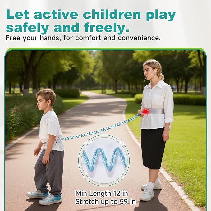 Toddler Leash for Hands-Free Safety Walking, Leash for Kids with Key Lock, Safety Walking Harness for Toddlers, Adjustable Child Leash for Boys and Girls to Outdoor Travel (Blue)