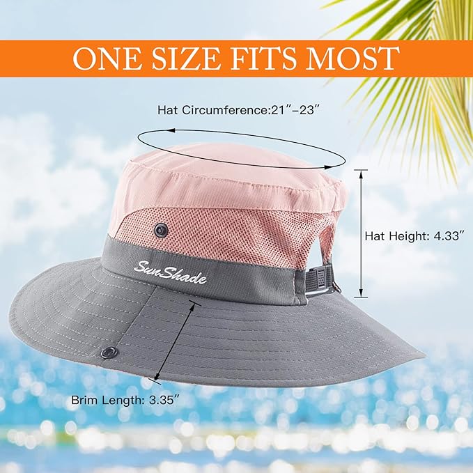 Sun Hats for Women Beach Hat Ponytail Hat Womens Sun Hat with UV Protection Wide Brim