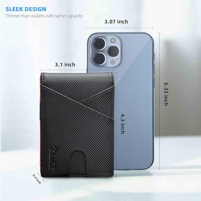 Zitahli Wallet for Men - with Money Clip Slim Leather Slots Credit Card Holder RFID Blocking Bifold Minimalist Wallets with Gift Box