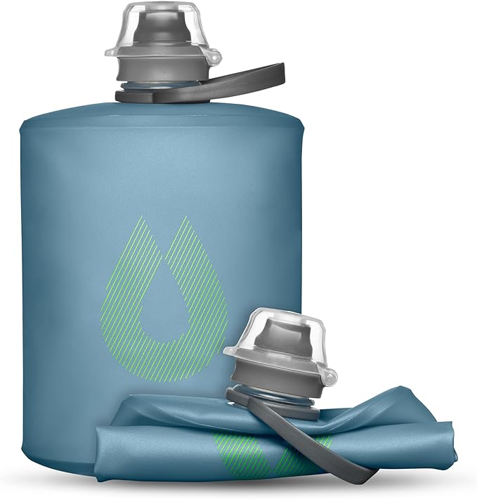 HydraPak Stow - Collapsible Backpacking Water Bottle (350ml, 500ml, 1L) - BPA Free, Ultra Light, Spill-Proof Twist Cap