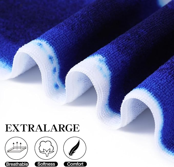 Genovega 2 Packs Oversized Beach Towel Set Extra Large Big XL Pool Camping Swim Clearance Towels 36x72 Soft Blanket Cruise Essentials Accessories Must Haves Vacation Necessities Adult Stripe Dolphins