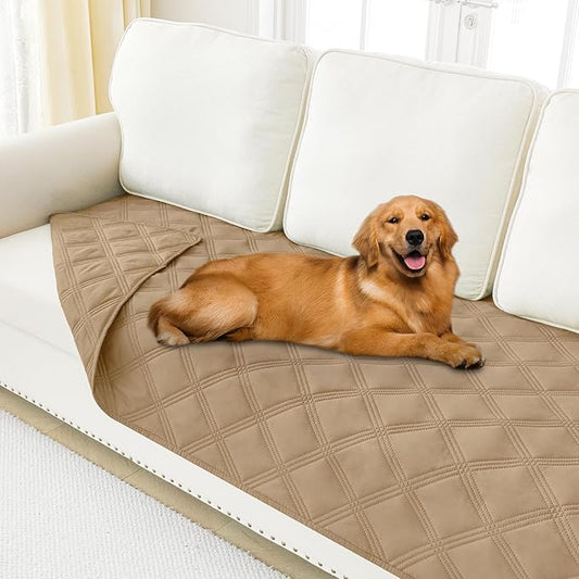 Smiry Waterproof Dog Bed Cover Blanket 30x70, Soft Reversible Pet Blanket, Washable Leakproof Cats Dogs Couch Cover for Sofa, Couch, Furniture, Lattice, Camel/Camel