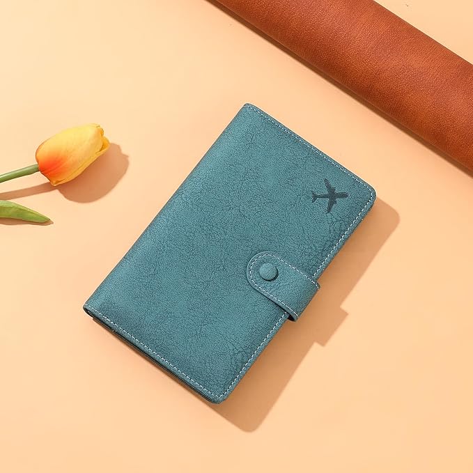 RFID Blocking Passport Wallet Cover Case Travel Document Organizer for Women and Men,Travel Wallet for Credit Card