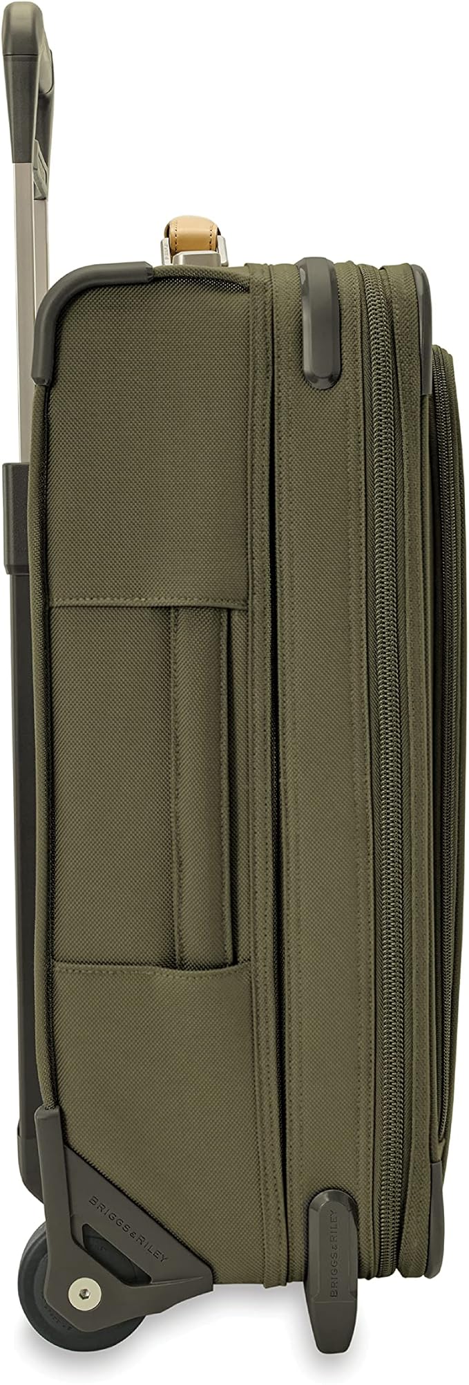 Briggs & Riley Essential 22" 2-Wheel Expandable Carry On - Luggage for Travel, Suitcases with Wheels, Softside Rolling Bag for Men & Women, Self-Repairing Zipper - Baseline Collection, Olive