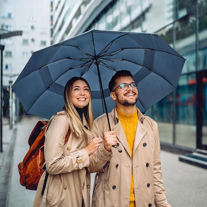 G4Free 42/46/54/62 Inch Large Golf Umbrella Compact Reverse Travel Umbrella 10 Ribs Windproof for Rain Double Canopy Automatic Open Close