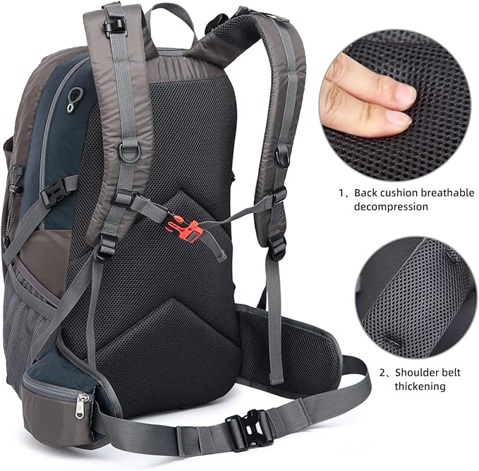 SPEEDPARK Hiking Backpack 40L Waterproof Hiking Daypack with Rain Cover, Outdoor Trekking Travel Backpacks for Men Women