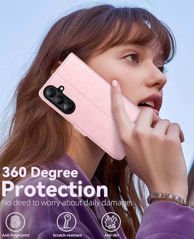 OCASE Compatible with Galaxy S25 Plus Wallet Case, PU Leather Flip Folio Case with Card Holders RFID Blocking Kickstand [Shockproof TPU Inner Shell] Protective Phone Cover 6.7 Inch 2025, Pink
