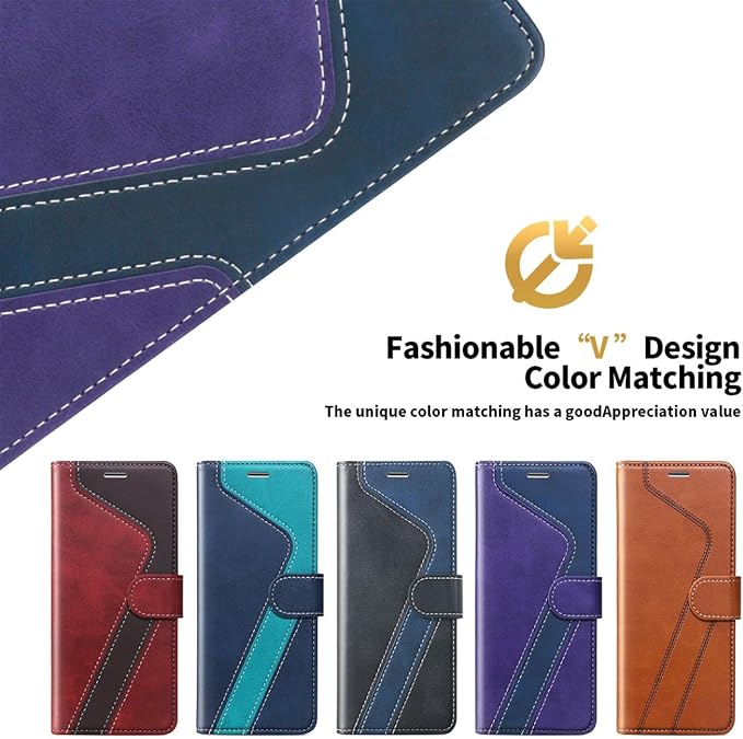 CIVICASE for iPhone 17 Pro Max Wallet Case,PU Leather Flip Case RFID Blocking Credit Card Holder Folio Magnetic Stand TPU Shockproof Cover Compatible with iPhone 17 Pro Max, Purple Blue
