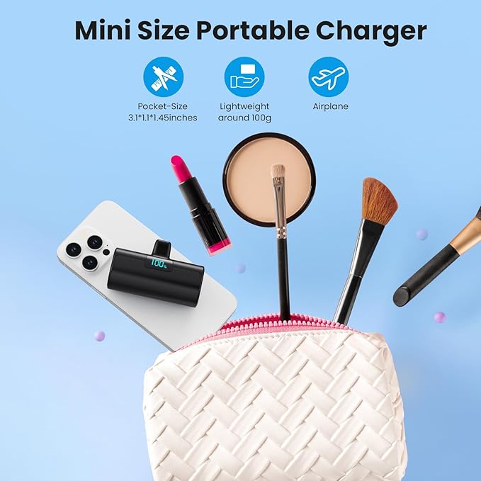Mini Portable Charger for iPhone 17/16,Upgraded 5500mAh PD USB C Power Bank,Travel Essentials Pocket Phone Charger Battery Pack for iPhone 17/17 Pro Max/16/16 Pro/15 Series,Samsung Galaxy Android etc
