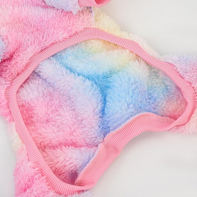 XPUDAC Dog Sweater, Dog Winter Clothes for Small Medium Dogs Girl Boy Fleece Doggy Pajamas for Winter Christmas, Tie-Dye02, Medium
