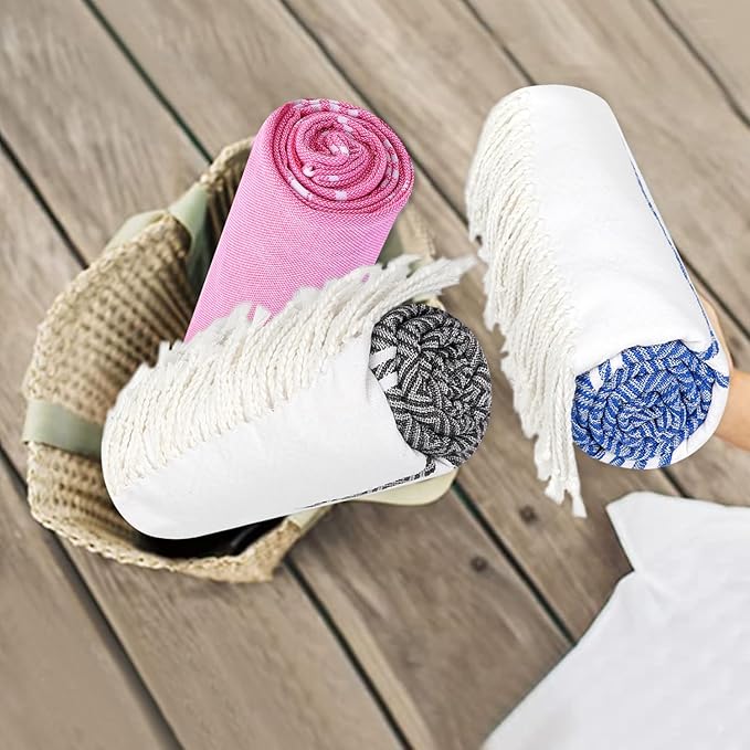 Beach Towel 2 Pack,Sand Free Beach Towels Oversized 39 x 72,Turkish Beach Towel Quick Dry,Lightweight Pool Towels for Adults Super Absorbent Diamond Travel Towel,Cool Beach Essentials