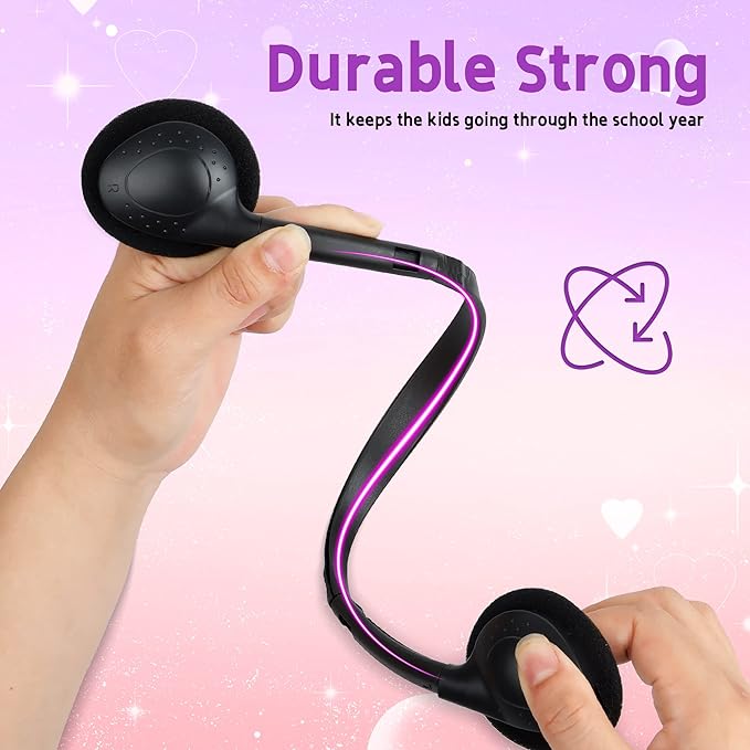 Kids Headphones Bulk 30 Pack for School Students Children Teen Boys Girls, Wholesale Headphones for Classroom Earphones,Group Learning, Computer Lab, Library, Online Lesson and Testing (Black)