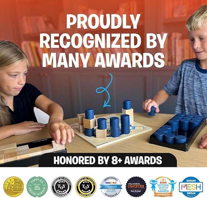 Foros 3D Board Game | Strategy Board Games with Unique 3D Gameplay | Family Games for Kids and Adults | Beautiful Wooden Design | Fast-Paced, Easy to Learn & Fun to Play | MESH Accredited for Learning