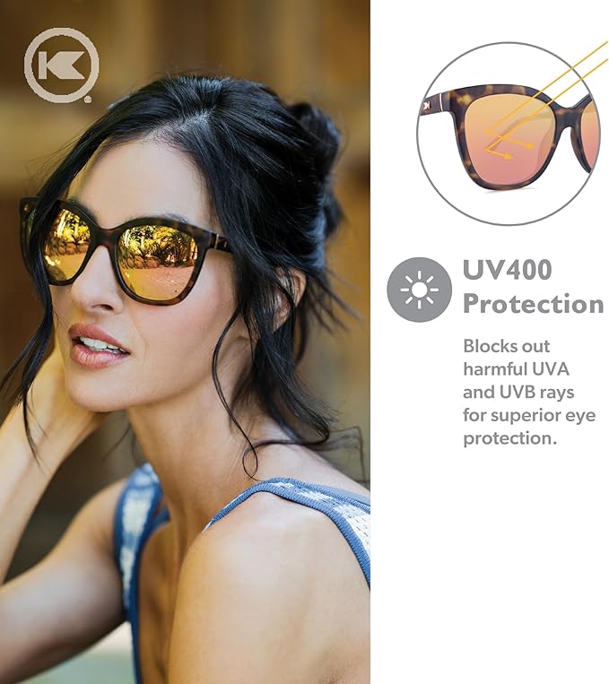 Knockaround Deja Views Polarized Sunglasses for Women - Impact Resistant Lenses & Full UV400 Protection