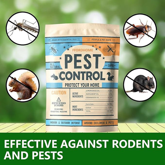 Pest Control Pouches Mosquito Repellent Mice, Rats, Ants, Cockroaches, Moths, and Other pests Peppermint Oil Mouse Repellentrat Repellent for House(8p)