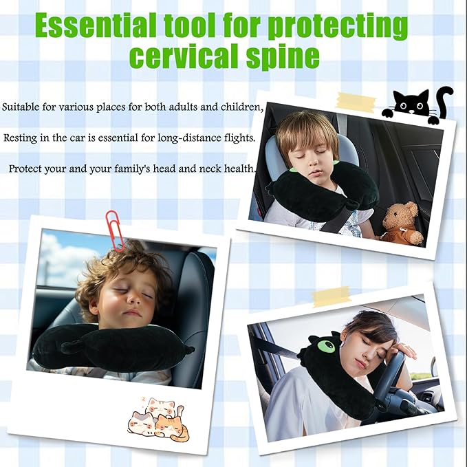 Travel Pillow for Kids & Adults Car Neck Pillow Memory Cotton U-Shaped Neck Pillow Soft Head Support Travel Accessories for Airplane Car Train Bus