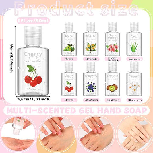 Frienda 24 Pcs Mini Hand Sanitizer Bulk Scented Hand Sanitizer Travel Size 1 Fl oz Gardenia Aloe Assorted Scents Sanitizers for Guest Christmas Stocking Stuffers Nurse Coworker Teacher Office Gifts