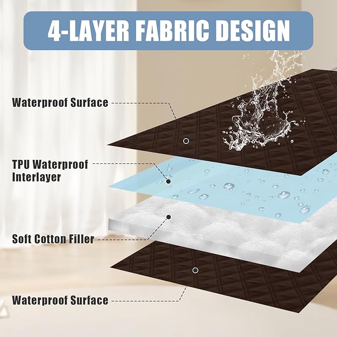 Smiry Waterproof Dog Bed Cover Pet Blanket, Soft Washable Dog Blanket for Furniture Bed Couch Sofa Reversible, Checkered (40"x50", Chocolate/Chocolate)