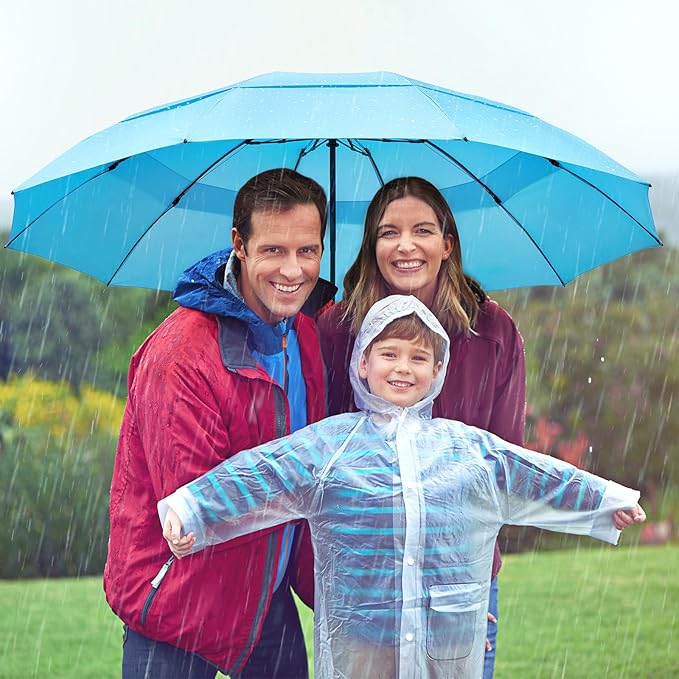 G4Free 42/46/54/62 Inch Large Golf Umbrella Compact Reverse Travel Umbrella 10 Ribs Windproof for Rain Double Canopy Automatic Open Close