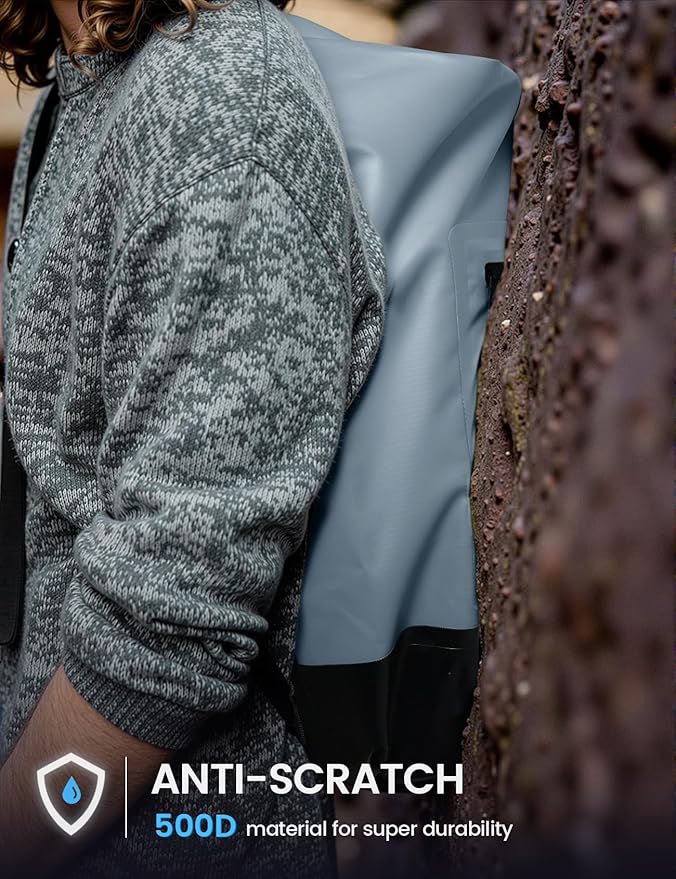 Lamicall Dry Bag Waterproof Backpack - [Zippered Pocket] 5L/10L/20L/30L/40L Roll Top Waterproof Bag with Water Proof Phone Pouch, Floatable Drybag for Swimming, Boating, Kayaking, Camping, Beach