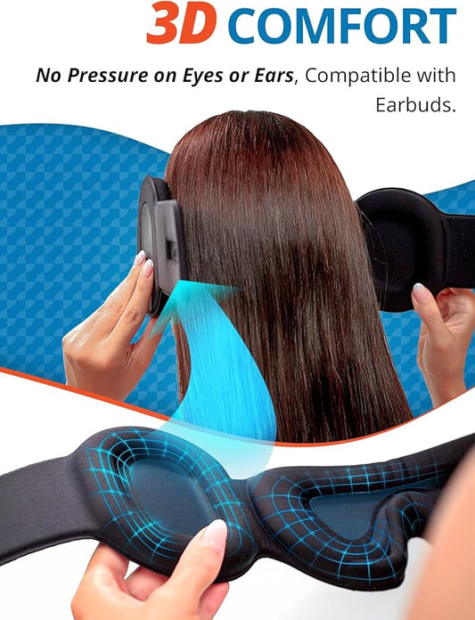 Travel Pillows for Airplanes, Upgraded Airplane Pillow with 3D Eye Mask and Ear Cover Design for Long Flight, 360° Support Sleep Head Hold, Plane Headrest for Sleeping, Stop Bobblehead, Pink