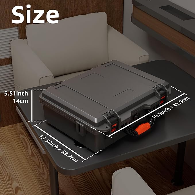 Starlink Mini Case, Starlink Mini Hard Waterproof Travel Case for With Molded Foam for Accessories, Lockable Storage Bag Grey