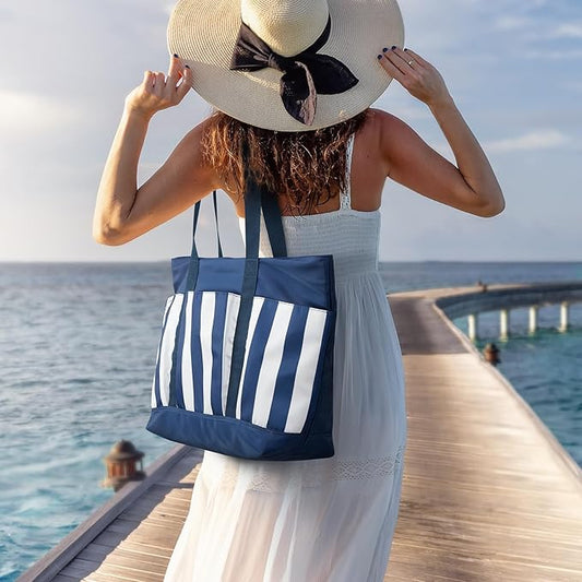 G4Free Beach Bag,Waterproof Beach Tote Pool Bags for Women,Compatible with Stanley Cup,Foldablefor Weekender Travel