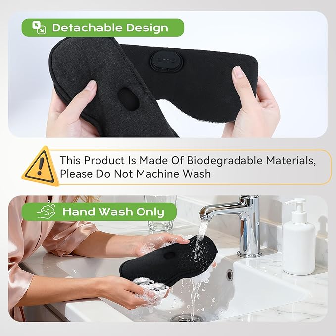 Heated Eye Mask for Dry Eyes - Cordless Cooling Eye Masks - Eye Heating Pad for Sleep, Eye Headache Relief, Improved Sleep, Blackout Removable for Cleaning, Travel Essentials, Office, Gift