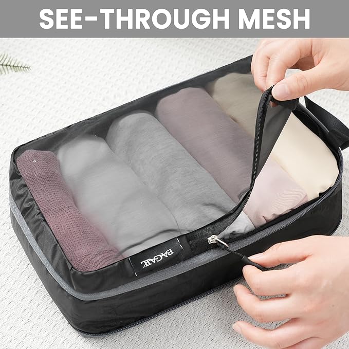 BAGAIL 6 Set Ultralight Compression Packing Cubes Packing Organizer for Travel Accessories Luggage Suitcase Backpack