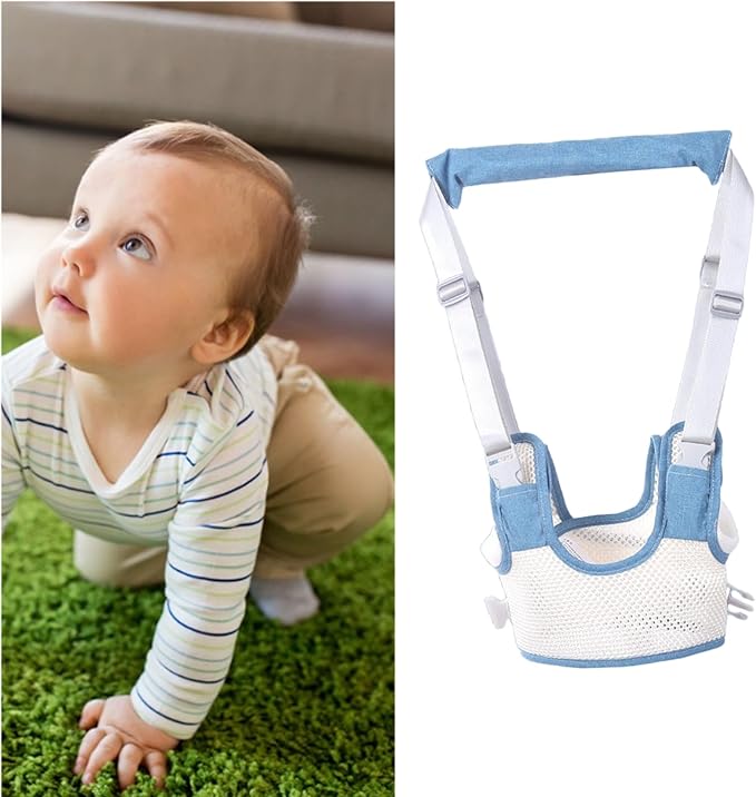 Baby Walker Safety Harness, Toddler Walking Assistant Belt, Easy and Sturdy Use for Children (Light Blue)