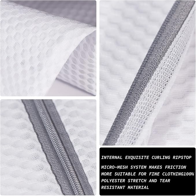Extra Large Honeycomb Mesh Laundry Bag125gsm Net Fabric Durable and Reusable Delicate Wash Bag,Travel Organization Bag for Lingerie,Clothes,Jeans,Bath Towel,Sock (2Large, 3Medium)