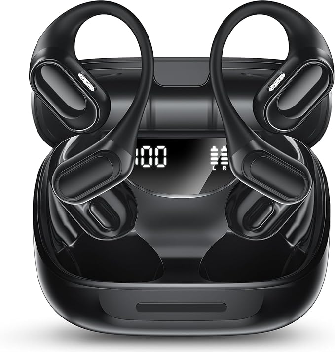 Wireless Earbuds, Sports Bluetooth 5.4 Headphones with ENC Noise Cancelling Mic, 67 Hrs Playtime Ear Buds with LED Power Display, IPX7 Waterproof Earphones with Earhooks for Workout/Running