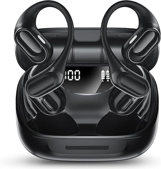 Wireless Earbuds, Sports Bluetooth 5.4 Headphones with ENC Noise Cancelling Mic, 67 Hrs Playtime Ear Buds with LED Power Display, IPX7 Waterproof Earphones with Earhooks for Workout/Running