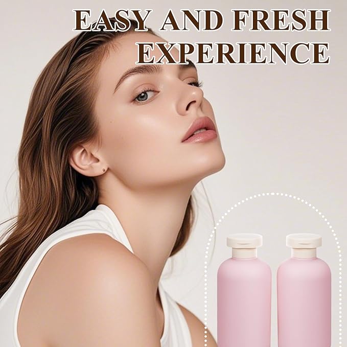 ASEVAT 10 oz Plastic Squeeze Bottle for Lotion, Plastic Empty Shampoo Conditioner Container, Plastic Travel Size Toiletries Bottles for Shampoo, Lotion, Cream and Liquids (3 Pcs