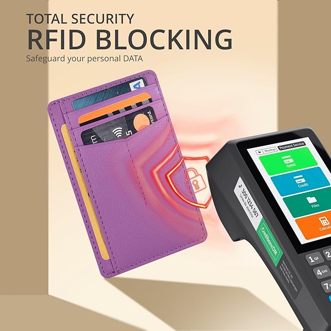 Oak Leathers Leather Slim Minimalist Wallet for Men & Women RFID Front Pocket Leather Card Holder Wallets