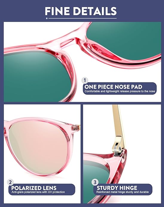 Retro sunglasses womens 2024 trendy round classic glasses