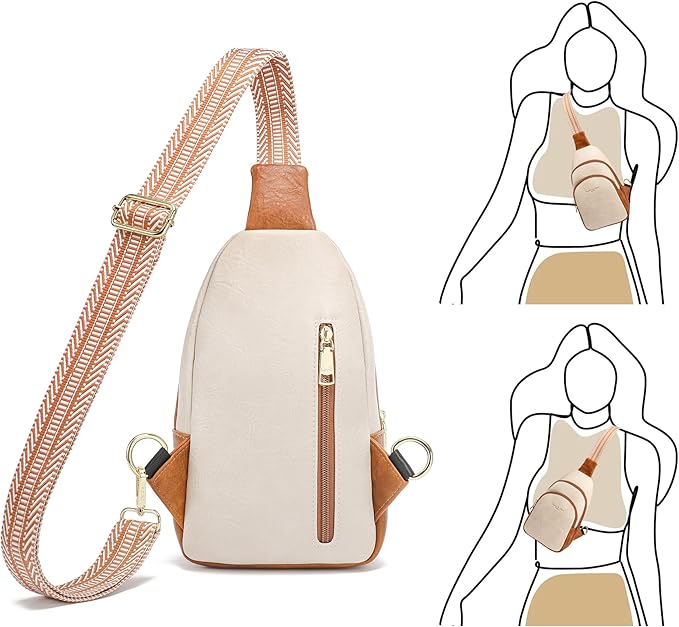 INICAT Crossbody Sling Bags Fanny Packs Valentine's Day Gifts Vegan Leather Travel Vacation Essentials Purses Women