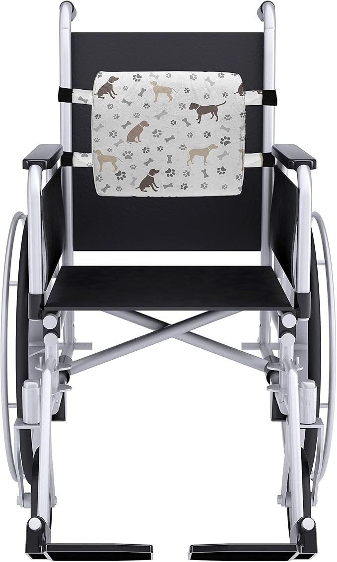 Ambesonne Dog Lover Lumbar Back Support Pillow, Paw Print Bones and Dog Silhouettes American Foxhound Breed Playful Pattern, High Density Foam for Office Chairs Car Seats, 14" x 13", Umber Beige Grey