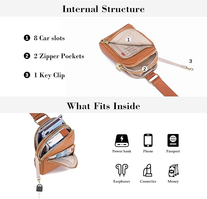 INICAT RFID Blocking Sling Bag Anti Theft Crossbody Bags Women Valentine's Day Gifts Travel Purses Vegan Leather