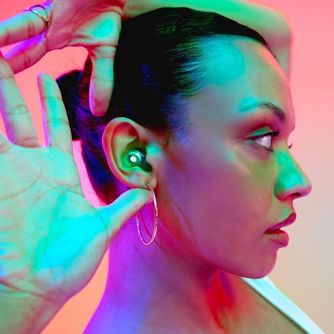 Eargasm Earlights Light Up High Fidelity LED Earplugs for Concerts, Festivals, Raves, Musicians, Sports Events, Live Entertainment for Safe Noise Reduction (Premium Gift Box Packaging)