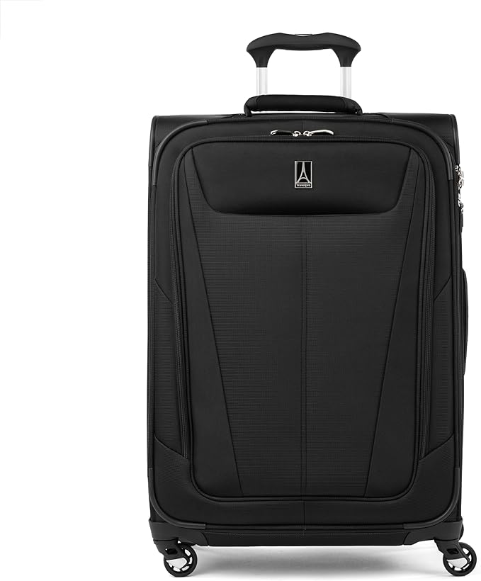 Travelpro Maxlite 5 Softside Expandable Checked Luggage with Spinner Wheels, Lightweight, 25-Inch — Black