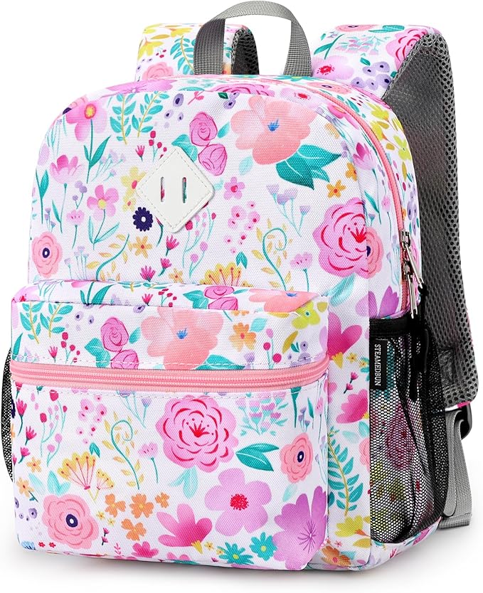 STEAMEDBUN Toddler Backpack for Boys 2-4,Flower Preschool Backpack for Baby Daycare,Mini