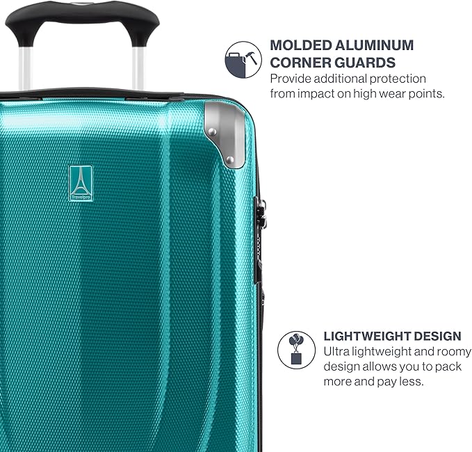 Travelpro Pathways 3 Hardside Expandable Luggage, 8 Spinner Wheels, Lightweight Hard Shell Suitcase, Carry On 21 Inch, Kayak