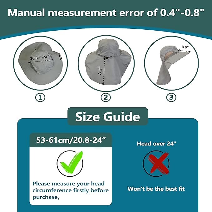 Solaris Sun Hat with Neck Flap, UPF 50 Sun Protection Lightweight Sun Cap for Men Women, Wide Brim Hat for Fishing Hiking