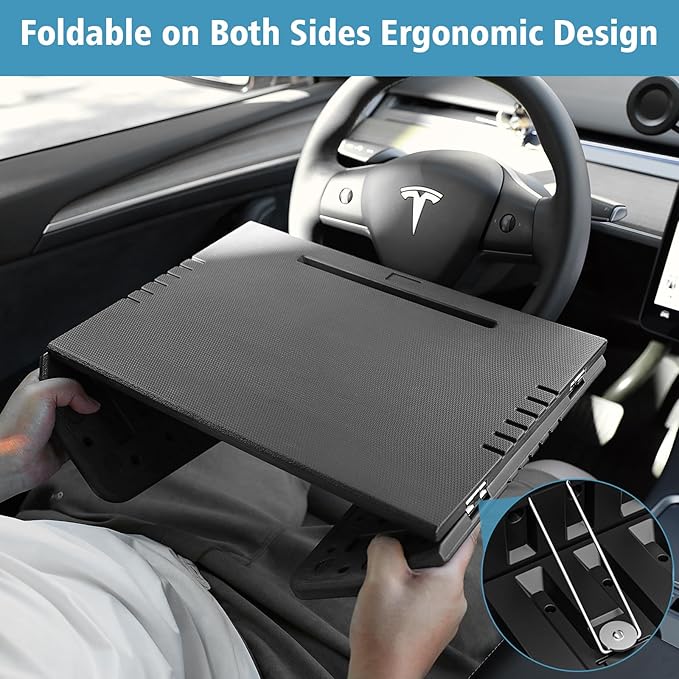 Car Desk Steering Wheel Tray, Foldable Car Table Tray, Car Desk for Laptop, Steering Wheel Desk for Eating and Traveling, Upgraded Design