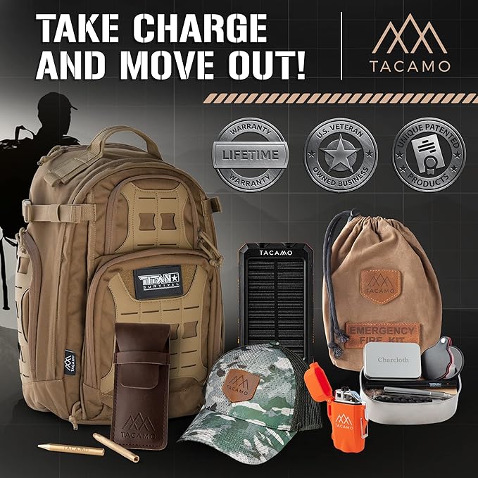 35L Survival Backpack for Men - Military Tactical Waterproof Backpack for Hiking, Fishing, Hunting, Camping, and Laptops